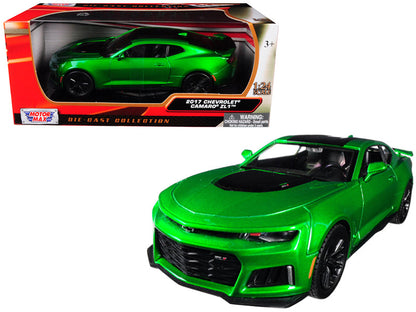 2017 Chevrolet Camaro ZL1 Metallic Green 1/24 Diecast Car Model by Motormax  free shipping USA
