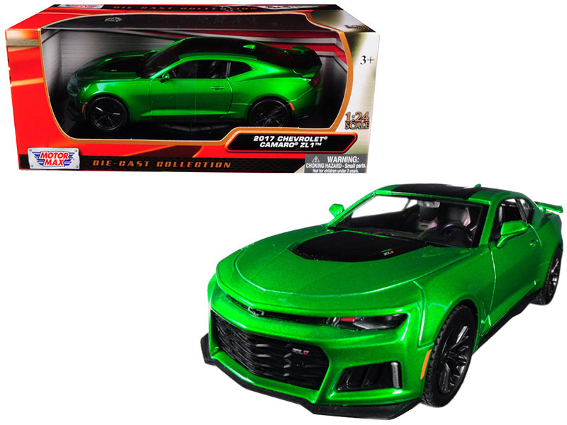 2017 Chevrolet Camaro ZL1 Metallic Green 1/24 Diecast Car Model by Motormax  free shipping USA