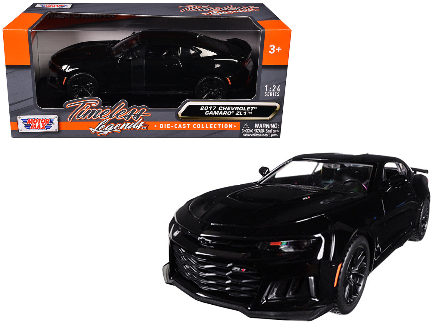 2017 Chevrolet Camaro ZL1 Black 1/24 Diecast Model Car by Motormax  free shipping USA
