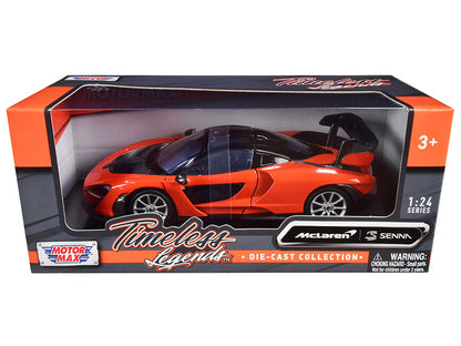 McLaren Senna Orange Metallic and Black "Timeless Legends" 1/24 Diecast Model Car by Motormax  free shipping USA
