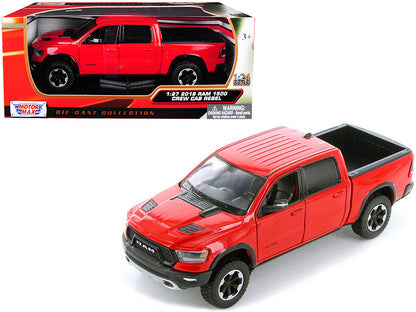 2019 RAM 1500 Rebel Crew Cab Pickup Truck Red 1/24 Diecast Model Car by Motormax  free shipping USA