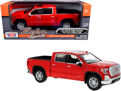 2019 GMC Sierra 1500 SLT Crew Cab Pickup Truck Red 1/24-1/27 Diecast Model Car by Motormax  free shipping USA