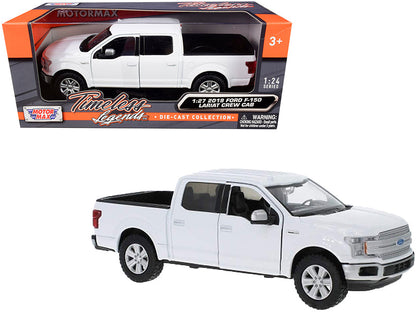 2019 Ford F-150 Lariat Crew Cab Pickup Truck White 1/24-1/27 Diecast Model Car by Motormax  free shipping USA