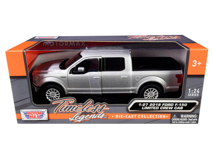 2019 Ford F-150 Limited Crew Cab Pickup Truck Metallic Silver 1/24-1/27 Diecast Model Car by Motormax  free shipping USA