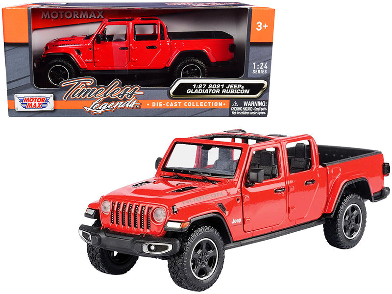 2021 Jeep Gladiator Rubicon (Open Top) Pickup Truck Red 1/24-1/27 Diecast Model Car by Motormax  free shipping USA