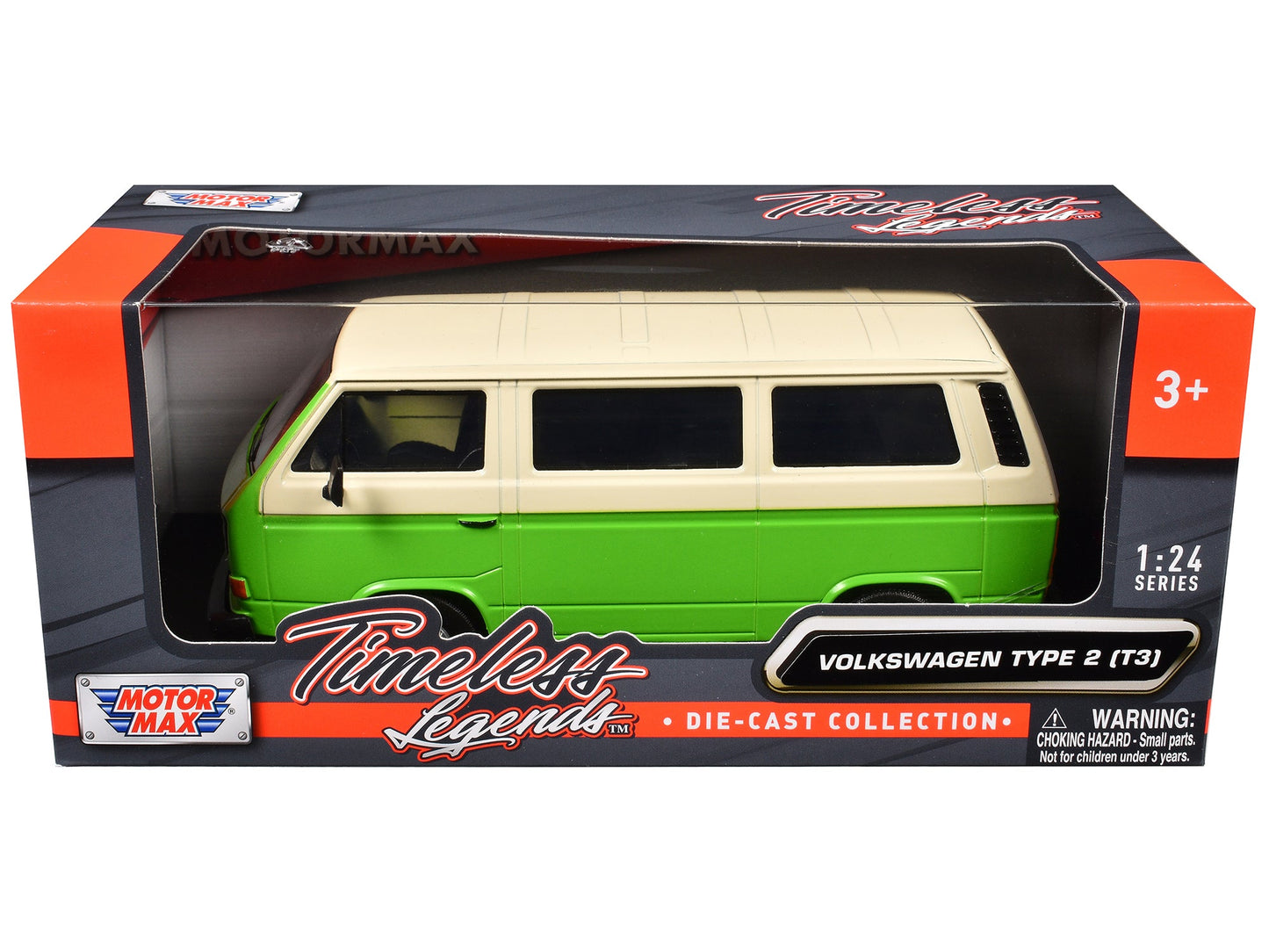 Volkswagen Type 2 (T3) Van Green and Beige "Timeless Legends" Series 1/24 Diecast Model Car by Motormax  free shipping USA