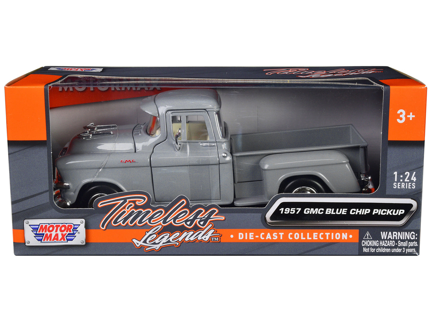 1957 GMC Blue Chip Pickup Truck Gray "Timeless Legends" Series 1/24 Diecast Model Car by Motormax  free shipping USA