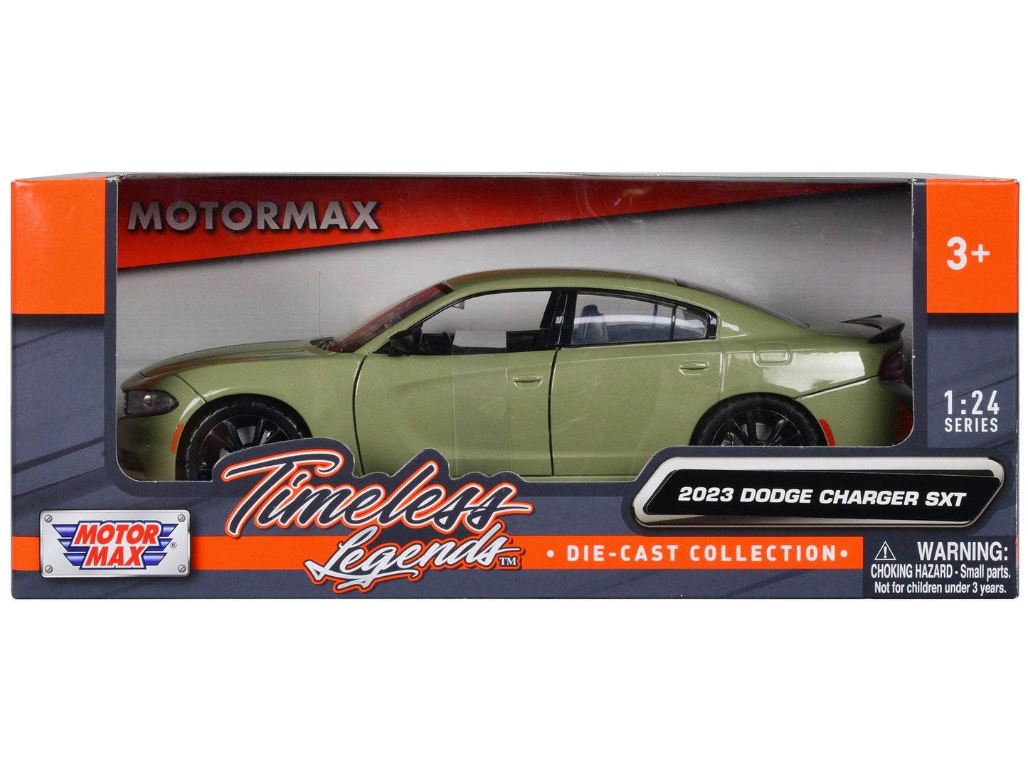 2023 Dodge Charger SXT Green Metallic "Timeless Legends" Series 1/24 Diecast Model Car by Motormax  free shipping USA