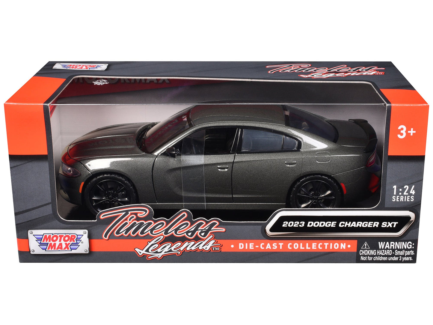 2023 Dodge Charger SXT Gray Metallic "Timeless Legends" Series 1/24 Diecast Model Car by Motormax  free shipping USA
