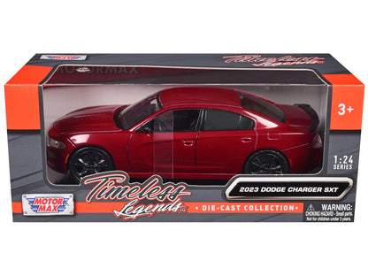 2023 Dodge Charger SXT Red Metallic "Timeless Legends" Series 1/24 Diecast Model Car by Motormax  free shipping USA