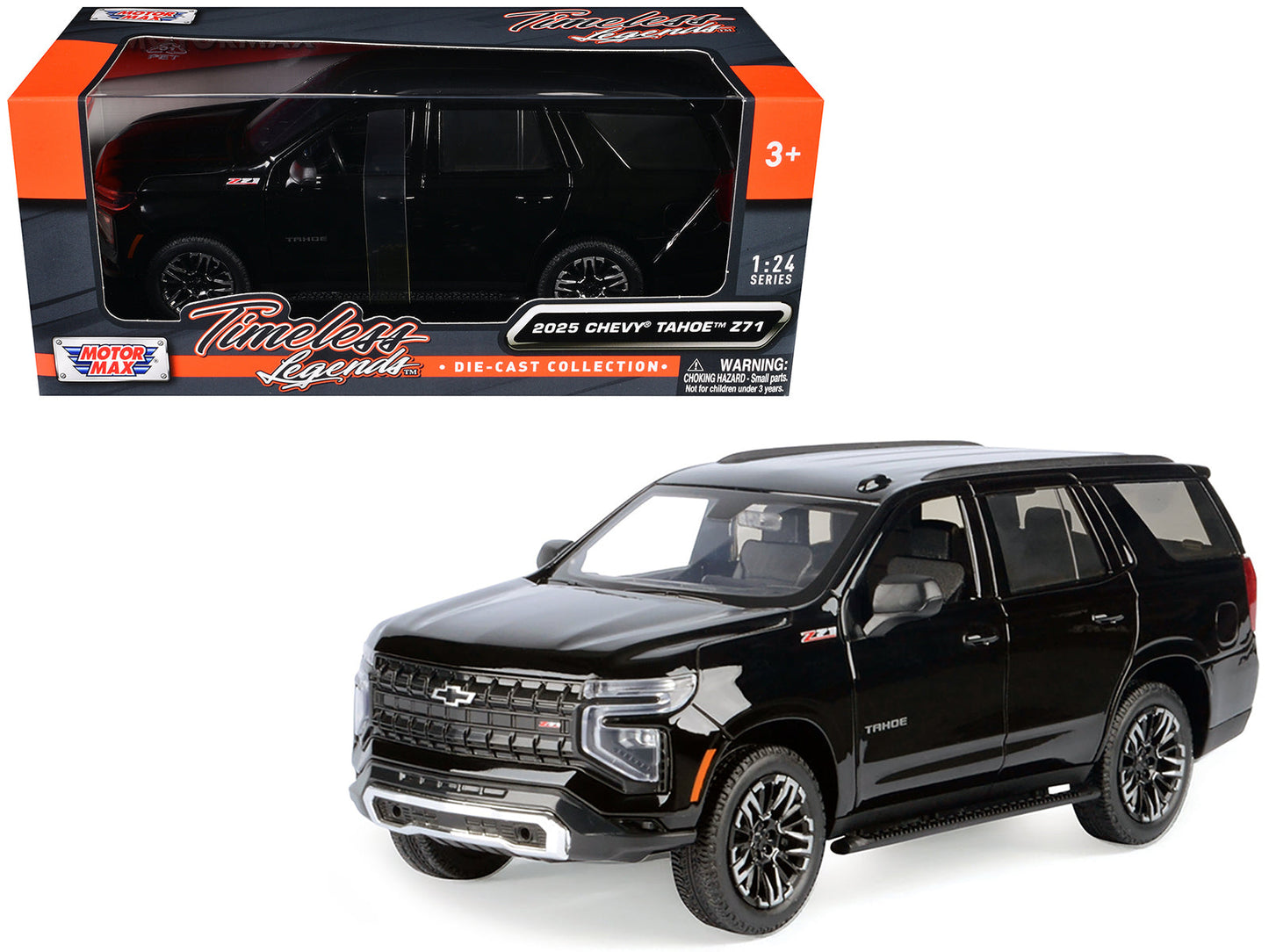 2025 Chevrolet Tahoe Z71 Black "Timeless Legends" Series 1/24 Diecast Model Car by Motormax  free shipping USA