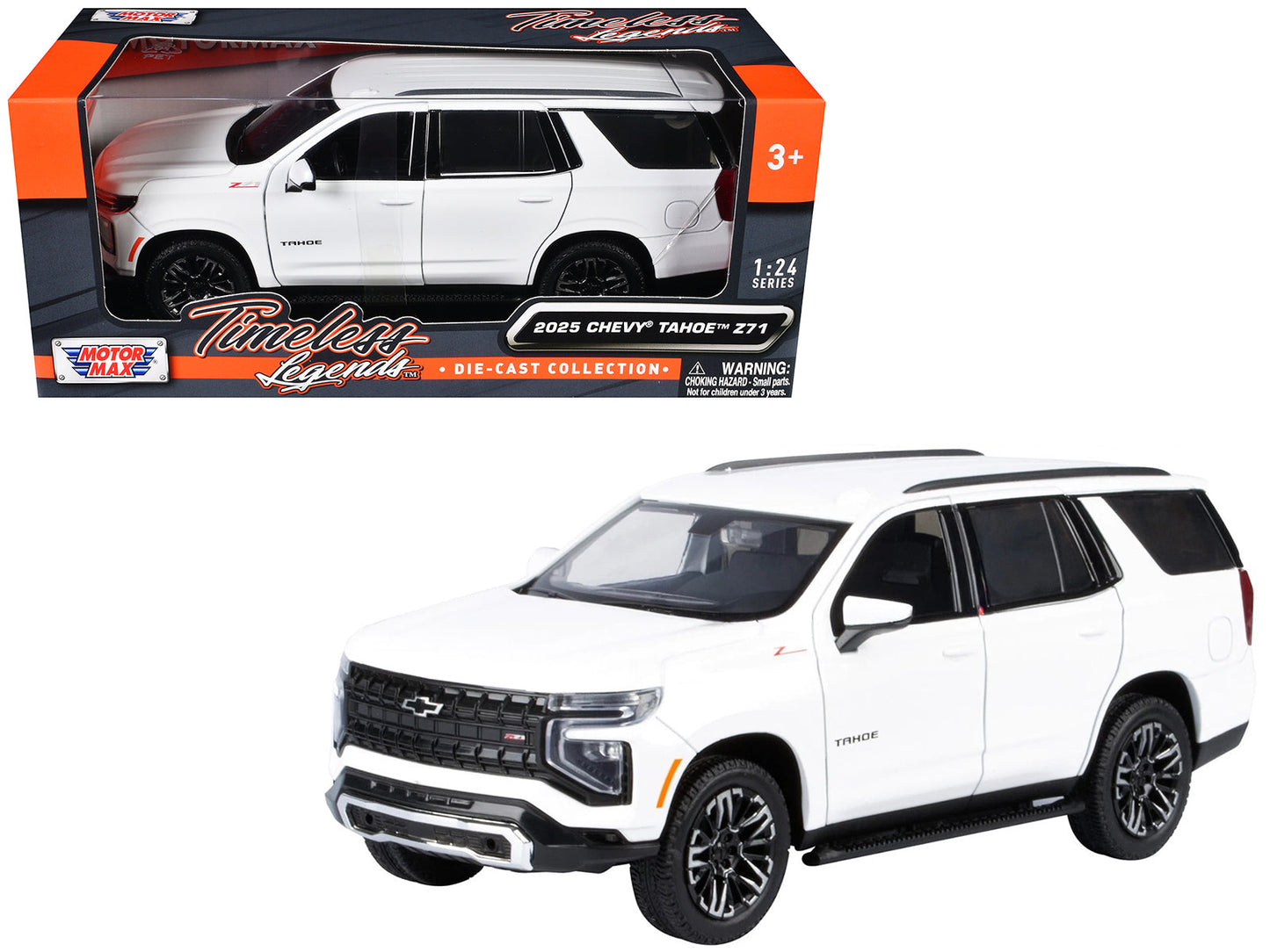 2025 Chevrolet Tahoe Z71 White "Timeless Legends" Series 1/24 Diecast Model Car by Motormax  free shipping USA