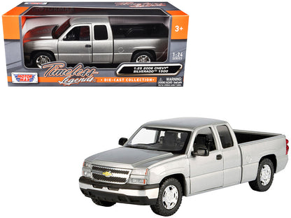 2006 Chevrolet Silverado 1500 Pickup Truck Gray Metallic "Timeless Legends" Series 1/25 Diecast Model Car by Motormax  free shipping USA