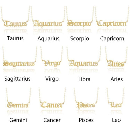 Old English Zodiac Necklace by Ellisonyoung.com