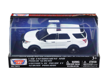 2015 Ford Police Interceptor Utility Plain White 1/43 Diecast Model Car by Motormax  free shipping USA