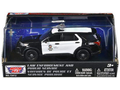 2022 Ford Police Interceptor Utility "LAPD (Los Angeles Police Department)" Black and White "Law Enforcement and Public Service" Series 1/43 Diecast Model Car by Motormax  free shipping USA