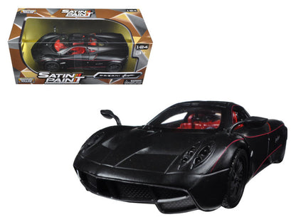 Pagani Huayra Matt Black with Red Interior 1/24 Diecast Model Car by Motormax  free shipping USA