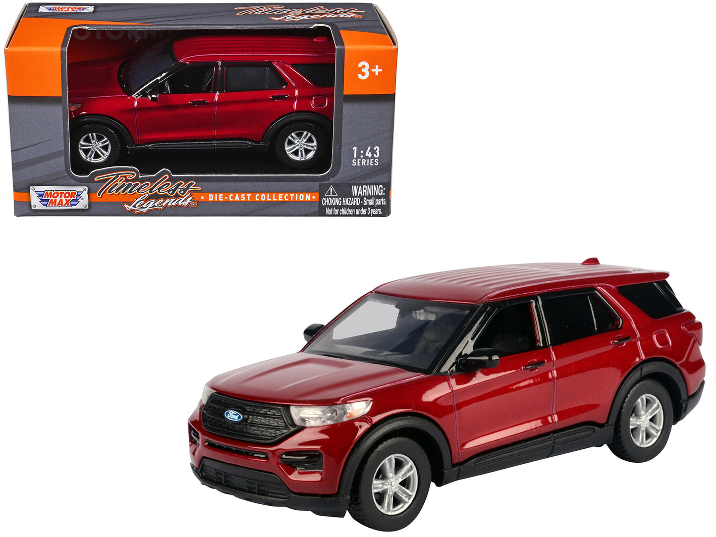 2023 Ford Explorer Red Metallic "Timeless Legends" Series 1/43 Diecast Model Car by Motormax  free shipping USA