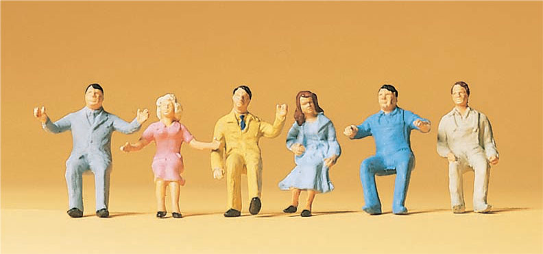Preiser 14015 HO Scale Seated Drivers & Passengers 6pk