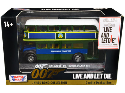 Double Decker Bus "San Monique Transport" James Bond 007 "Live and Let Die" (1973) Movie "James Bond Collection" Series Diecast Model Car by Motormax  free shipping USA