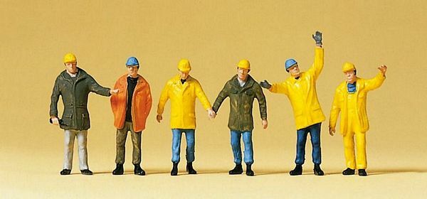 Preiser 10423 HO Scale People Working Modern Workmen w/Outdoor Gear