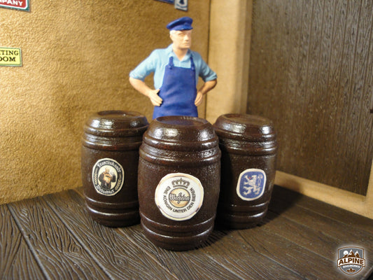 Alpine Railworks 1002A G Scale European Beer Barrels A (Large) (3)