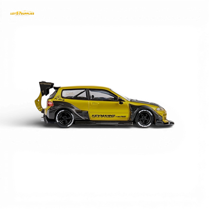 DCM Kevmannz Civic EG Ver.1 Gold Carbon Fiber Long Tail 1:64
