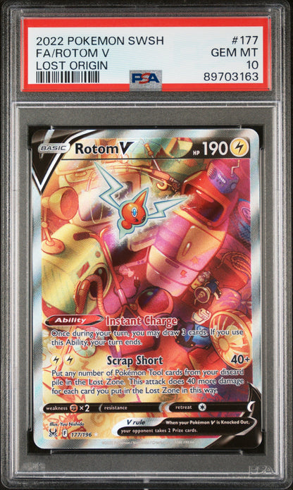 PSA 10 Full Art/rotom V #177 · Lost Origin · 2022