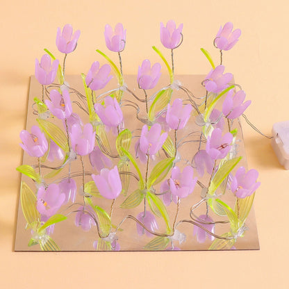 Tulip Mirror LED Night Light - Purple