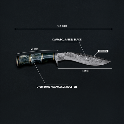 Damascus Steel Compact Kukri by Titan International Knives