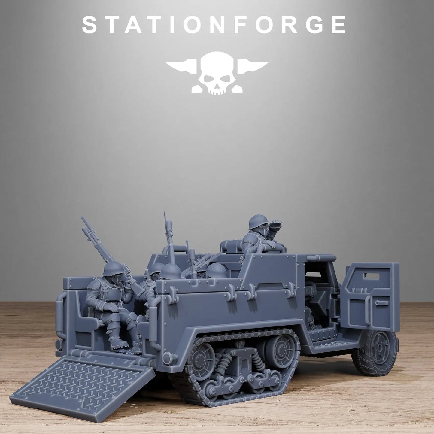 Free Guard Halftrack by Station Forge 28/32mm Heroic Scale Miniature, 150mm, Tank, Resin Model