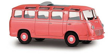 Busch 94175 HO Scale 1957 Goliath Express 1100 Luxusbus Passenger Van - Assembled -- Coral Red