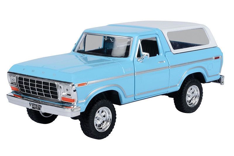 Motormax 79373LTBL 1/24 1978 Ford Bronco Hard Top, Light Blue
