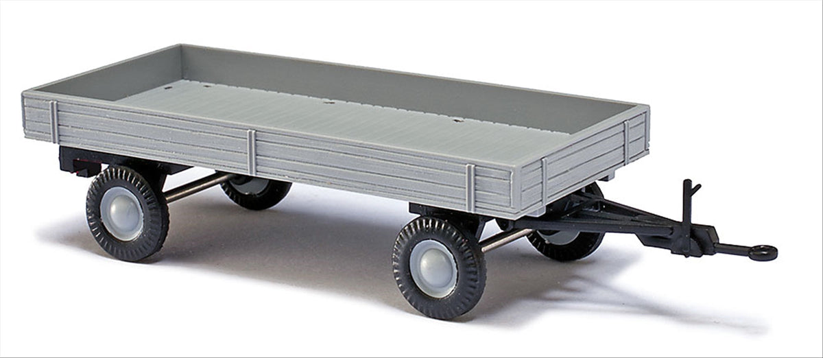 Busch 8708 TT Scale Low-Sided Farm Trailer, Ready-Made Model