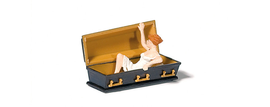Preiser 29112 HO Female Vampire w/Coffin Lid Figure