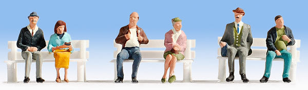 Noch 15242 HO Scale Seated Passengers w/Legs -- pkg(6)