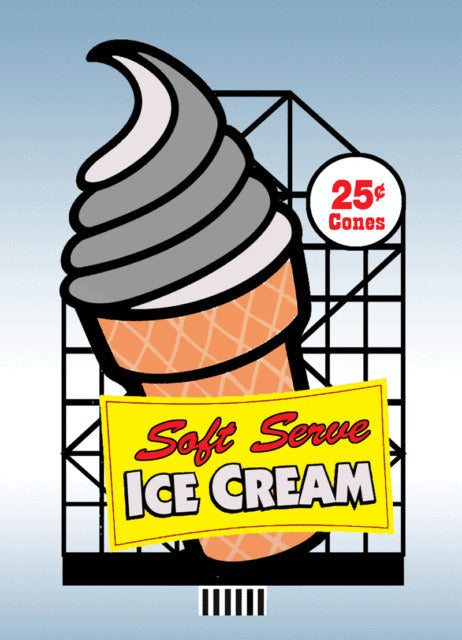 Miller Engineering 883001 O/HO Scale Soft serve Billboard