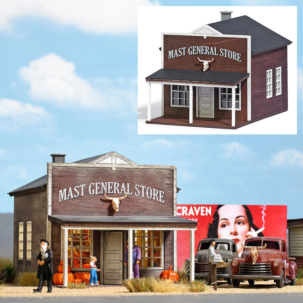 Busch 9725 HO Scale False-Front Wood General Store Kit