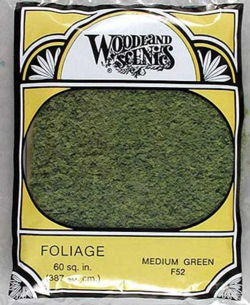 Woodland Scenics F52 N/HO Foliage Medium Green Train Scenery