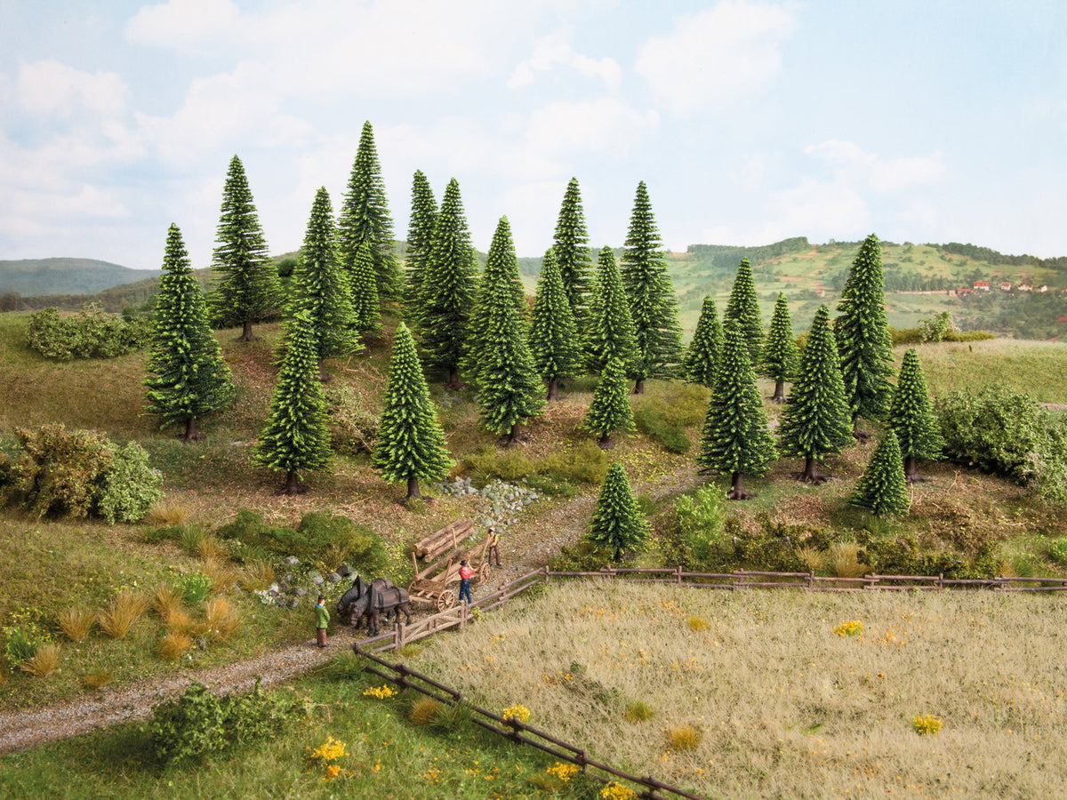 Noch 26825 HO/TT Scale Spruce Trees, 5-14 cm, Pack of 25