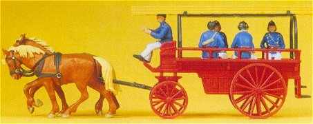 Preiser 30427 HO Scale Emergency - Horse-Drawn Fire Equipment "Flying