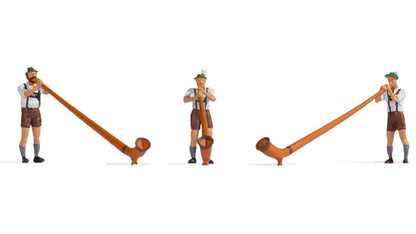 Noch 15579 HO Scale Alphorn Players, 2 Figures