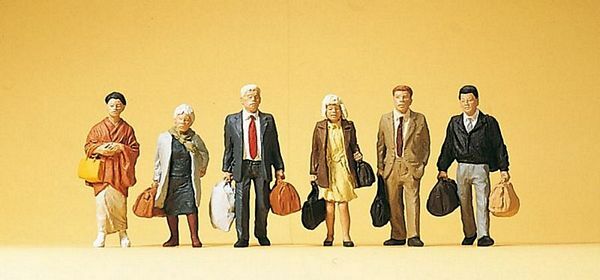 Preiser 10413 HO Scale Passengers Foreign Travelers