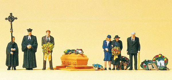 Preiser 10519 HO Scale Pedestrians Protestant Funeral pkg(6)