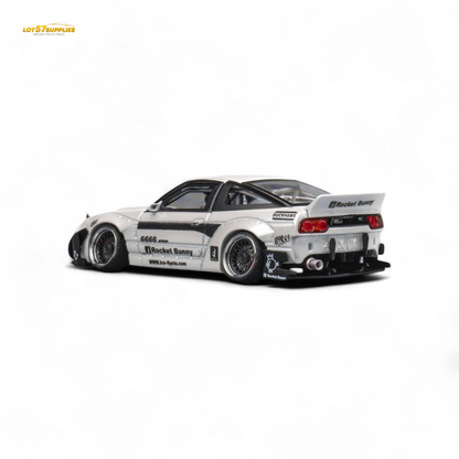 MicroTurbo Nissan 180SX Pandem Rocket Bunny White 1:64