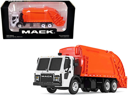 Mack LR with McNeilus Rear Load Refuse Body Orange and White 1/87 (HO) Diecast Model by First Gear  free shipping USA