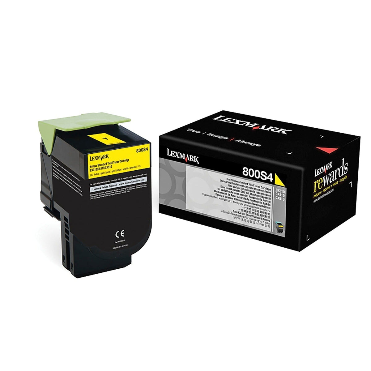 New, Pre-Owned - Lexmark 800S4 Standard Yield Yellow  Toner Cartridge