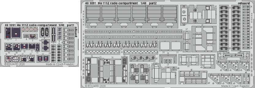 Eduard 491091 1/48 Aircraft- He111Z Radio Compartment  for ICM (Painted)(D)