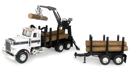 Ertl 46720 1/16 Peterbilt Logging Truck, Pup Trailer, Big Farm