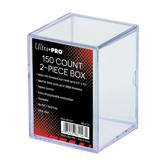 2-Piece Clear 150 Card Storage Box